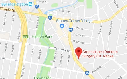 Map location Greenslopes Doctors Surgery